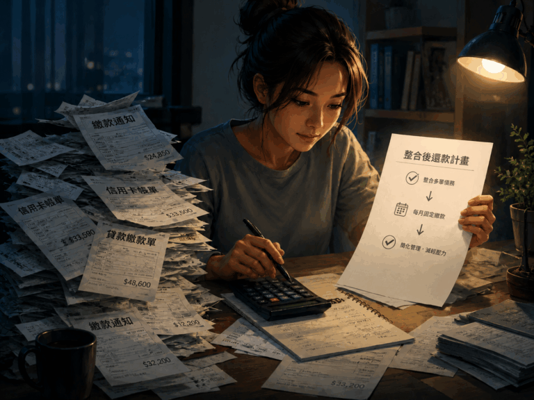 多筆債務整合成一筆,繳款更好管理